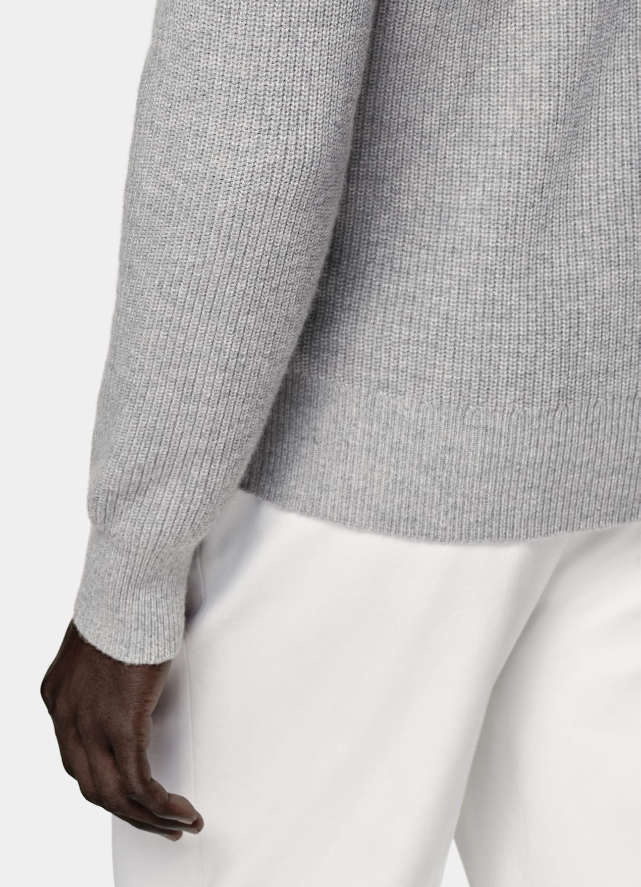 Cardigan zippé côtelé gris clair