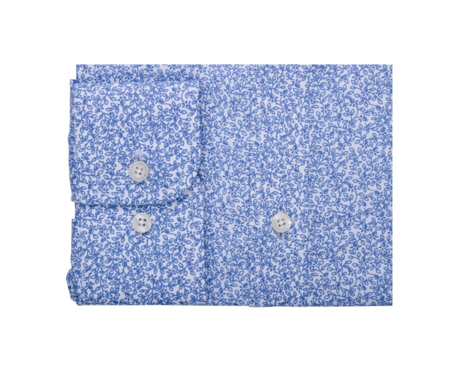 Chemise imprimée Blanche et Bleue - ULDÉRIC