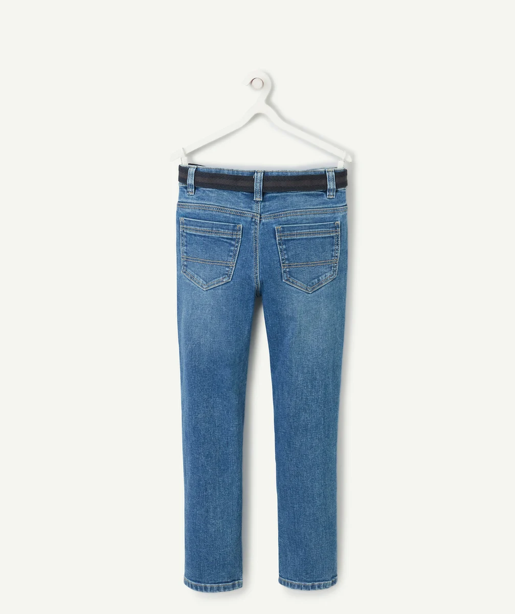 PANTALON SLIM GARÇON EN DENIM ULTRA-RÉSISTANT AVEC CEINTURE