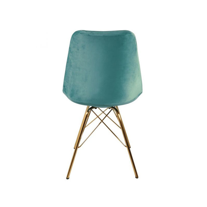 Kick collection - Stoel Velvet Mintgroen - Goud frame