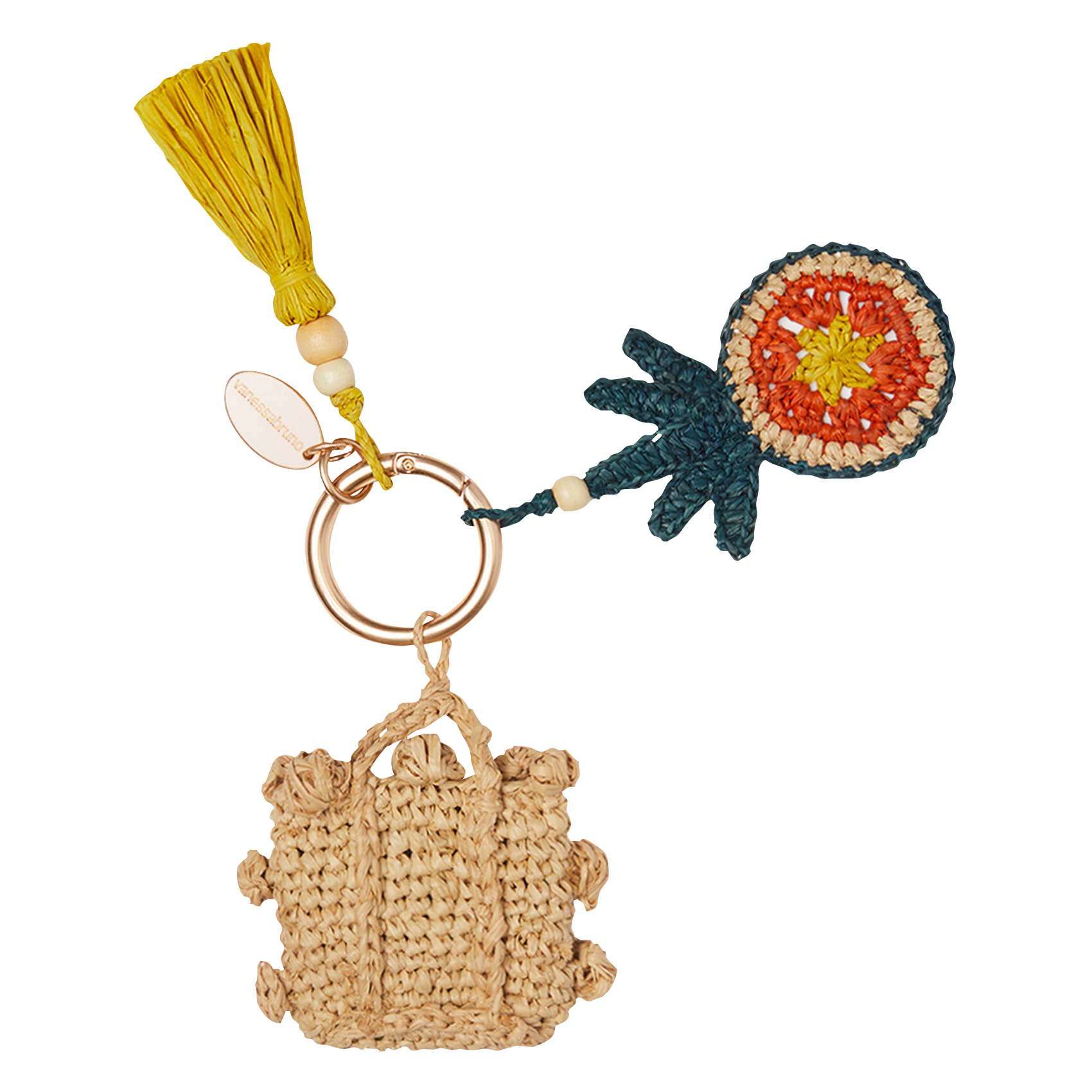 ANANAS - Porte-clés ananas en raphia | Multicolore