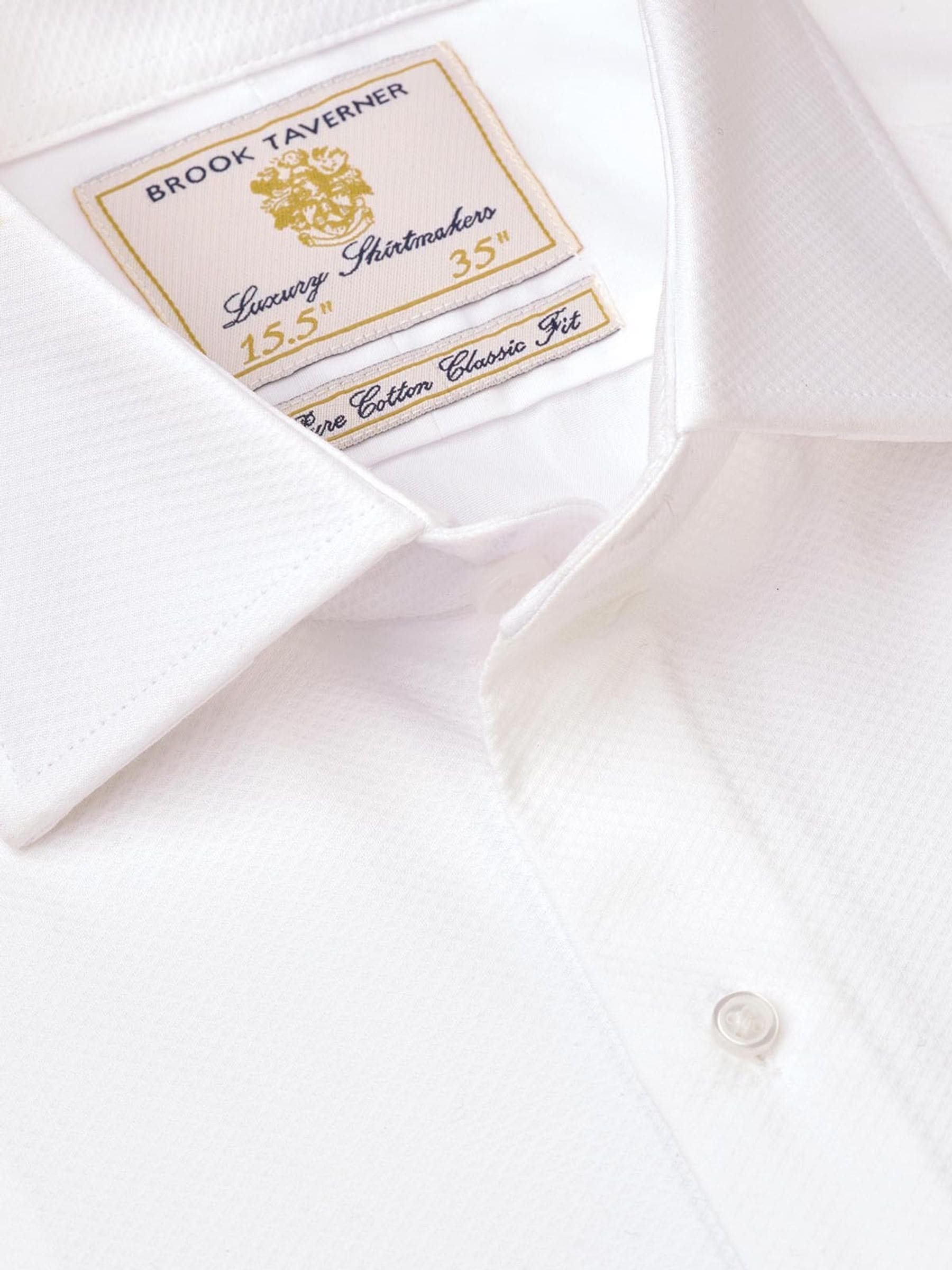 Wit - Standaard - Brook Taverner Dinner Shirt With Marcella 100% Cotton Bib