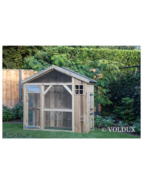 Voldux Volière S2 Rechts - Vogelverblijven - 215x70x185 cm Naturel