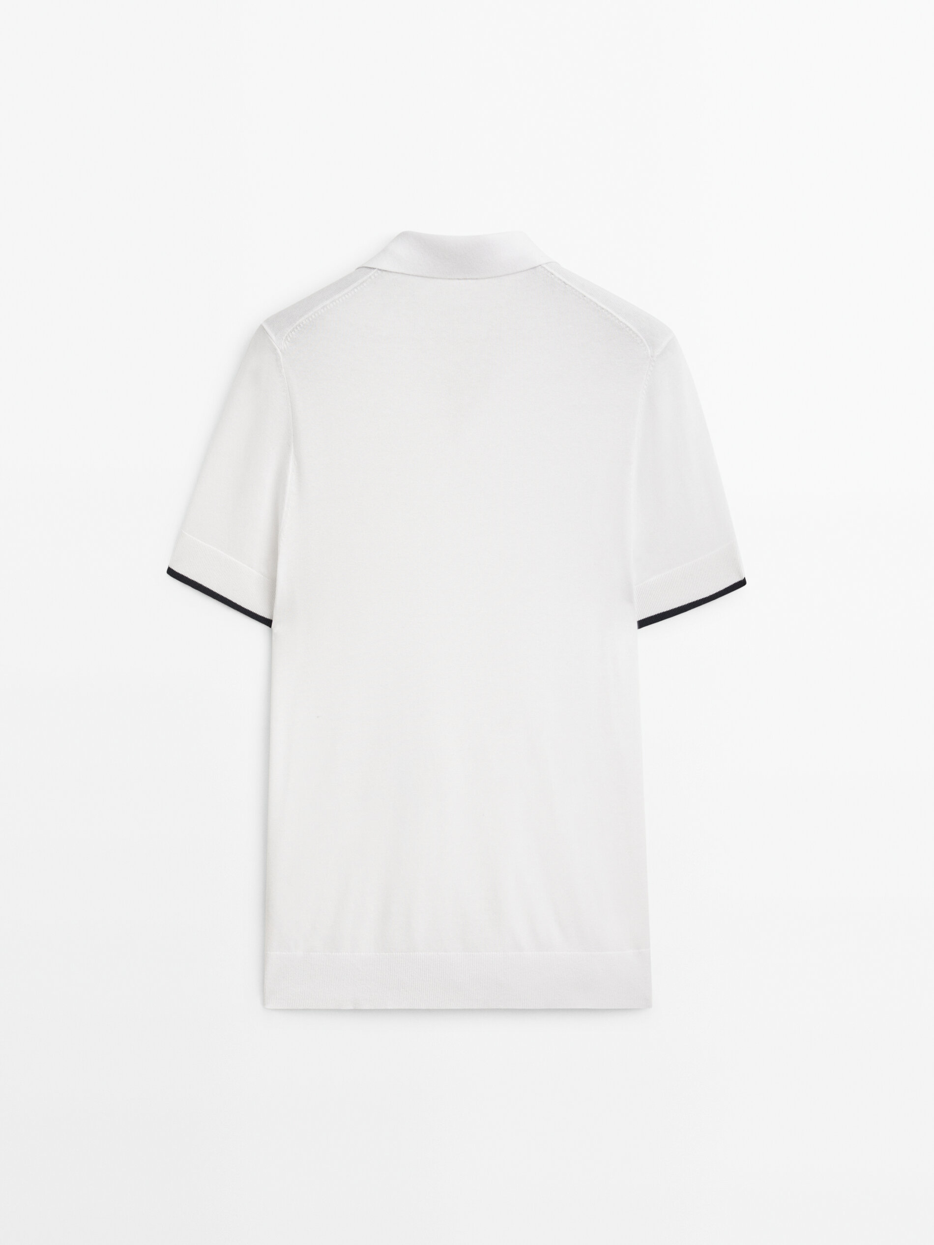 Camisa polo de manga curta contrastante - BRANCA