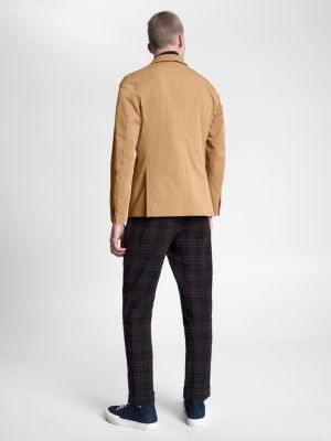 Blazer de popeline com corte slim e elegante