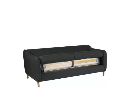 Vornay - Canapé convertible express 3 places en tissu - Gris anthracite