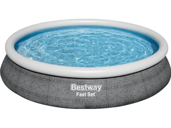 Bestway Fast Set 57313-4, 9677 L, Oppustelig pool, Barn & voksen, Grå, 21,4 kg