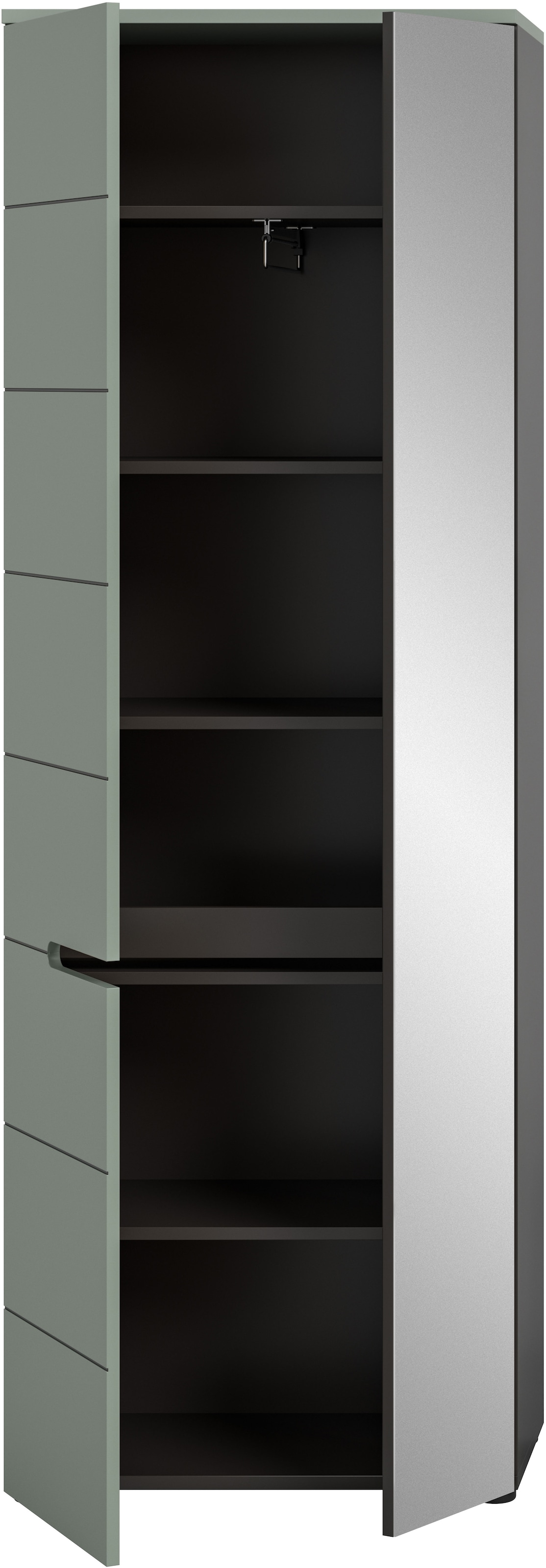 INOSIGN Garderobenschrank »REHAT, TOPSELLER!, Höhe 190cm, 2 Türen, 6 Fächer, 1 Kleiderstange« in verschiedenen Farben erhältlich, 1 Stk. tlg. Garderobe, Flurschrank, Dielenschrank, Kleiderschrank, Garderobenmöbel