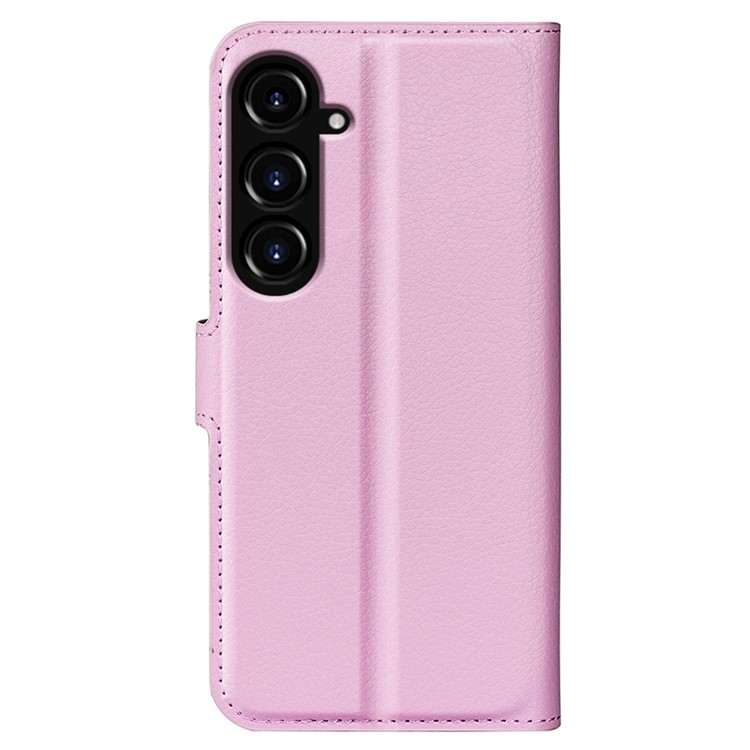 Samsung Galaxy S23 FE Leder Tasche Flip Cover Litchi Look - Rosa