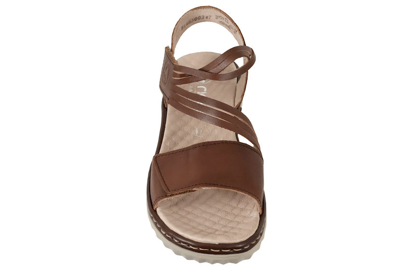 RIEKER SANDAL I BRUNT GLAT SKIND
