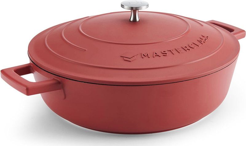 Braadpan, 28cm Laag - 2,5 L - Rood - Lichtgewicht - Levenslange garantie - Geschikt voor inductie - MasterClass