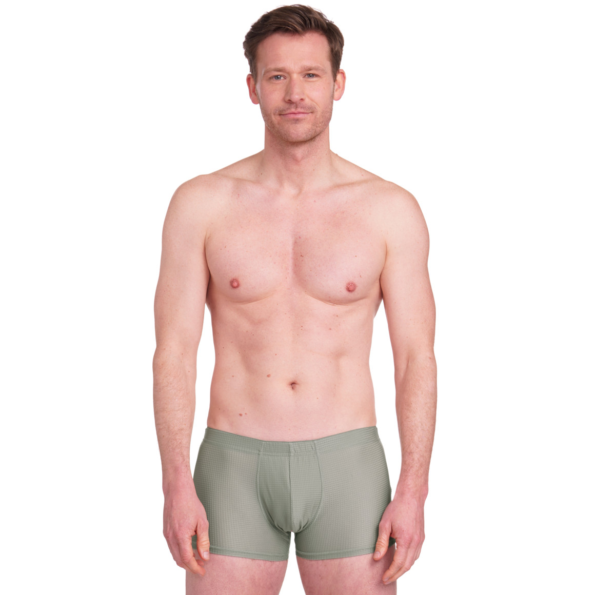VanVaan Herren Mikrofasershorts mit zarten Karos oliv