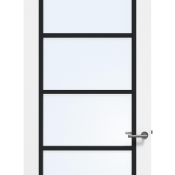 Arne & Bodil binnendeur ABD516 blank glas - wit afgelakt - glaslat diep zwart