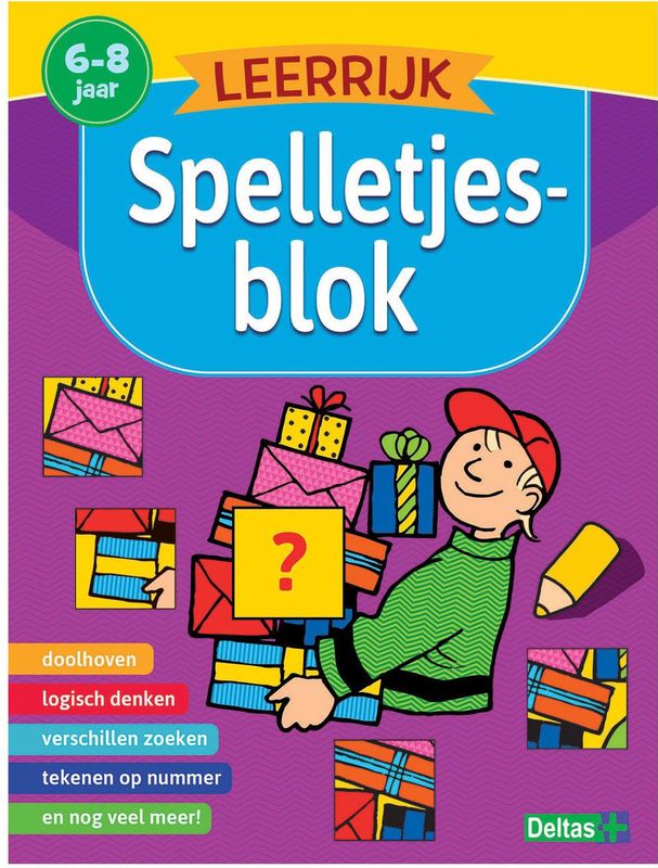 Deltas - Leerrijk Spelletjesblok - Puzzelboek - 21 cm - Geschikt voor 6-8 Jaar