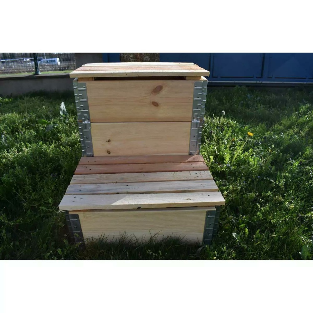 Composteur évolutif en bois naturel de 192 litres 800x600mm