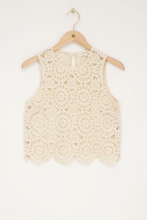 Beige gehaakte top