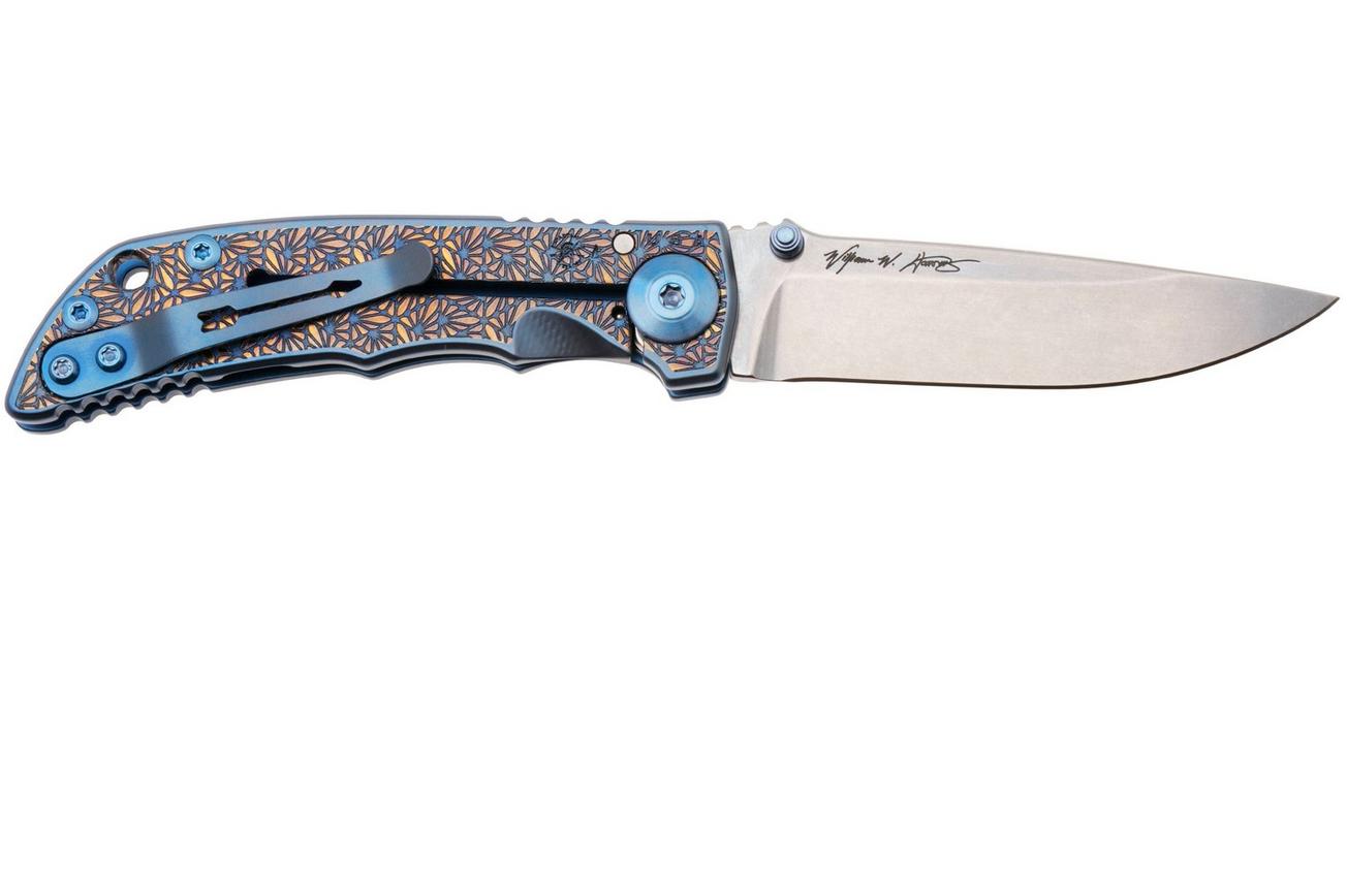 Spartan Harsey Folder 3.25 SF10SW-RG, Stonewashed CPM MagnaCut, Regal Blue/Gold Titanium zakmes