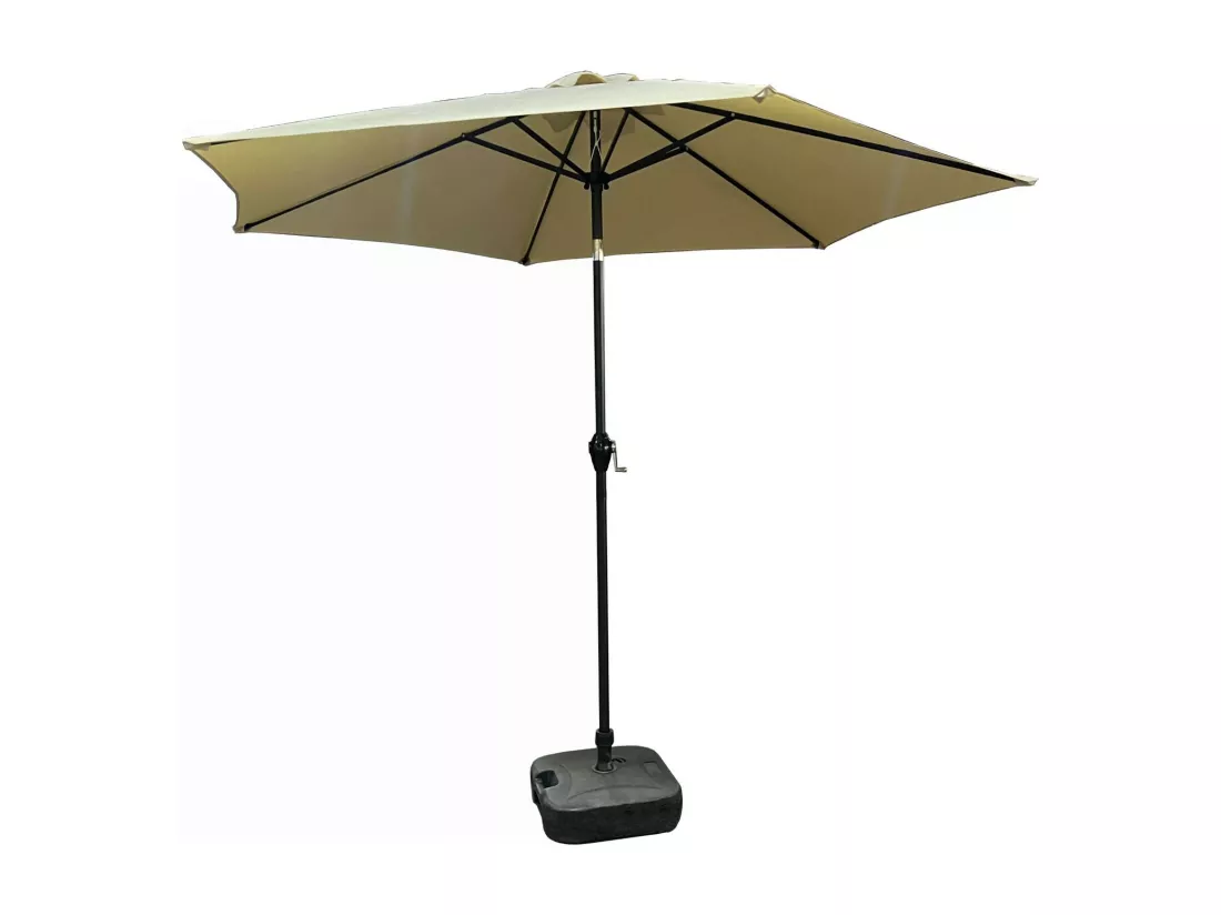 Parasol de jardin ORIENT avec inclinaison réglable en beige, Poids 4,5 kg Dimensions L270 x l270 x H235 cm