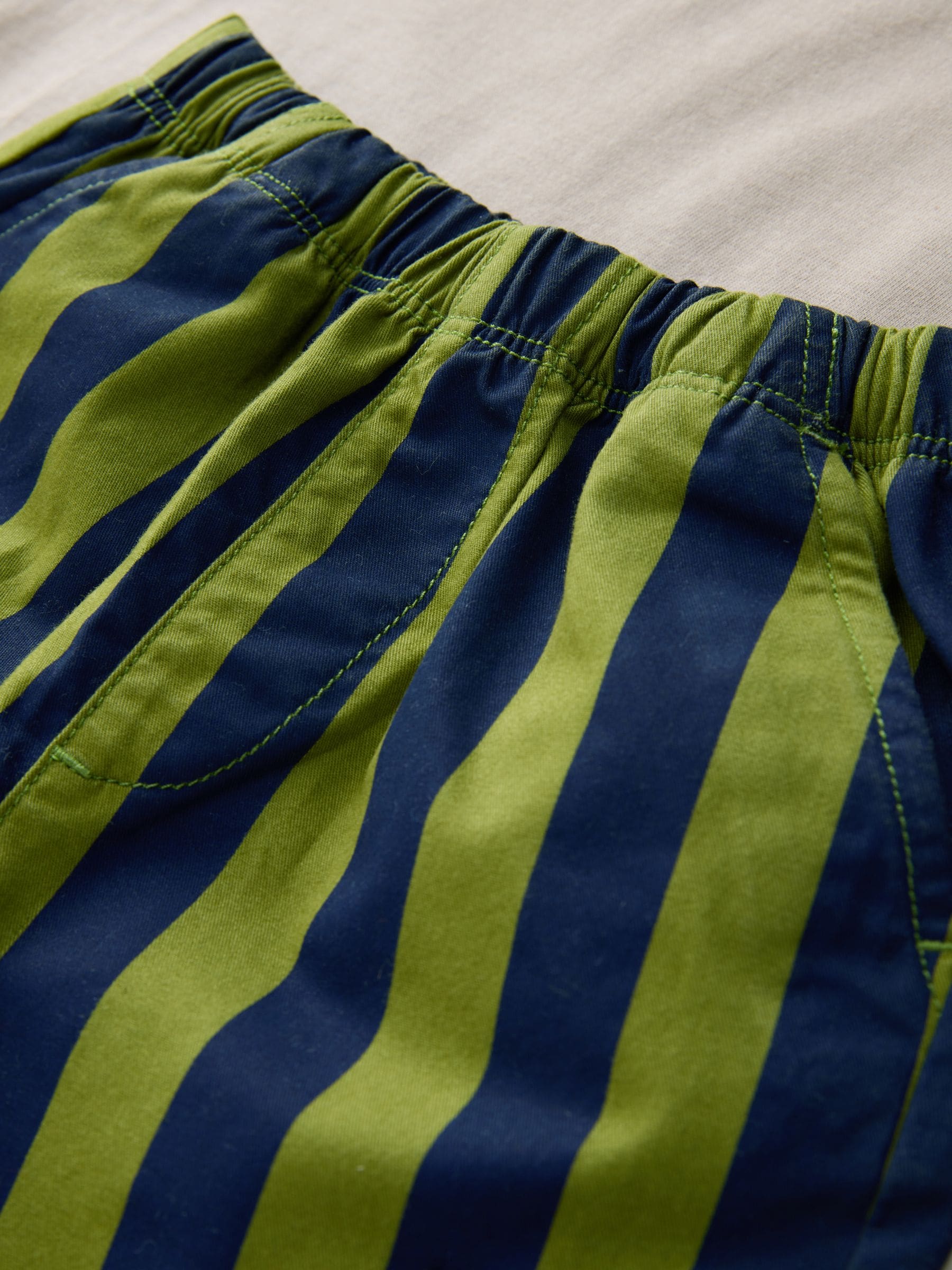 Blauw/groen met boerderij - Set met T-shirt met lange mouwen en broek (3mnd-7jr)