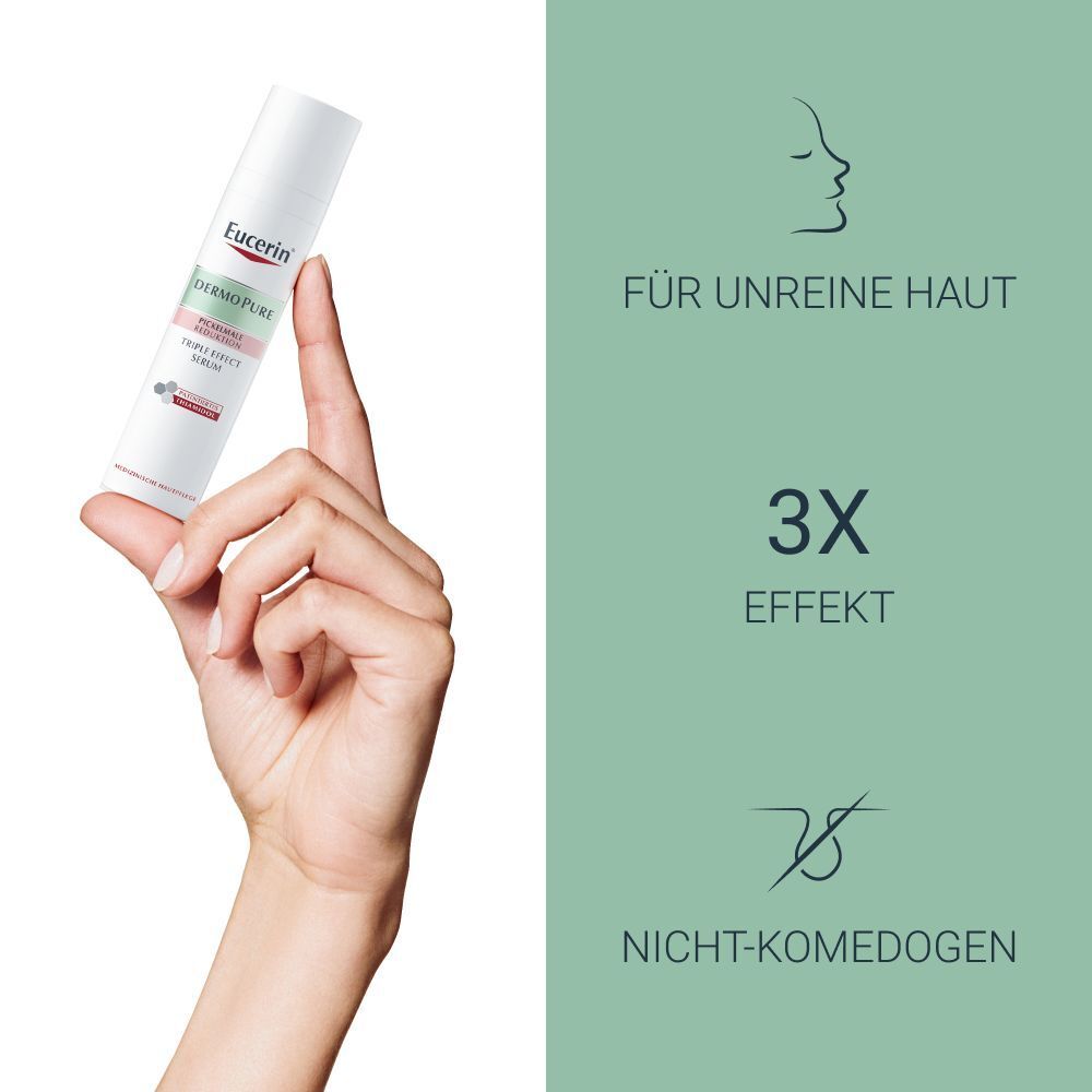 Eucerin® DermoPure Triple Effect Serum – Gesichtsserum gegen unreine Haut, Pickelmale und glänzende Haut, nicht komedogen