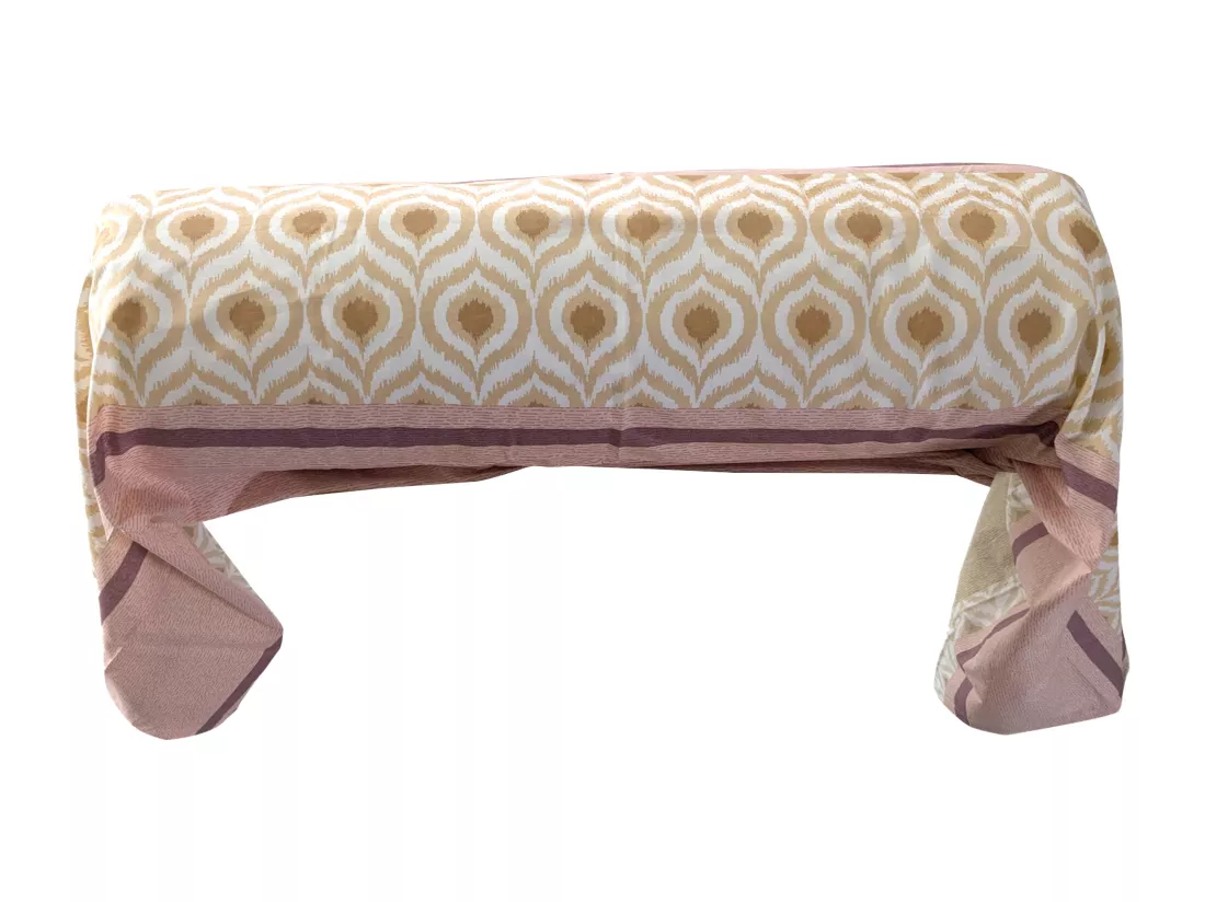 Taie de traversin 140x43 cm coton INOUK rose/beige