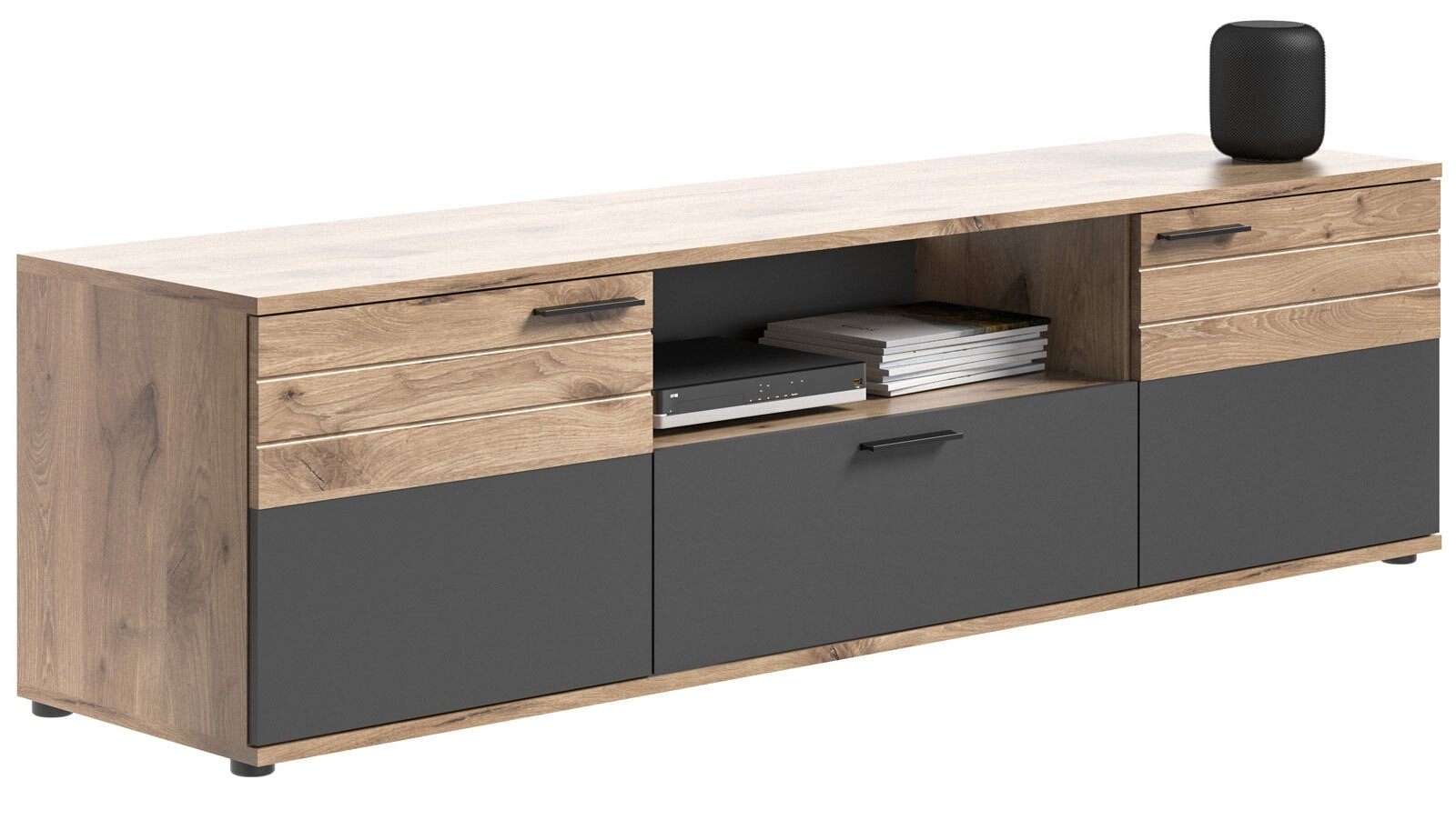 Lowboard MASON 194 x 53 cm braun/ grau