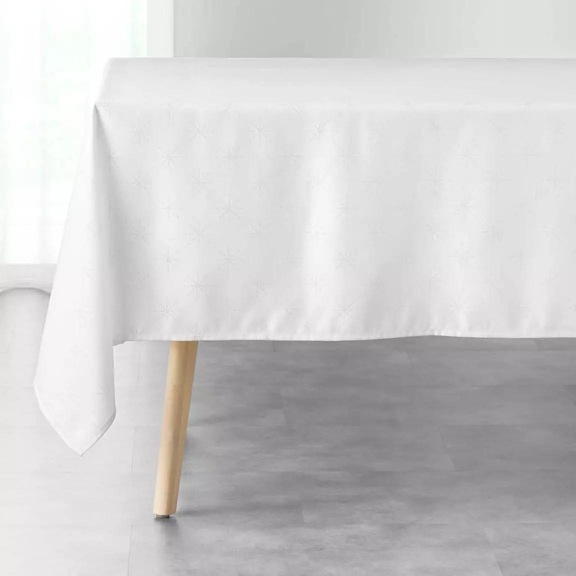 Nappe de Noël rectangulaire (140 x 300 cm) Etoiles Blanc