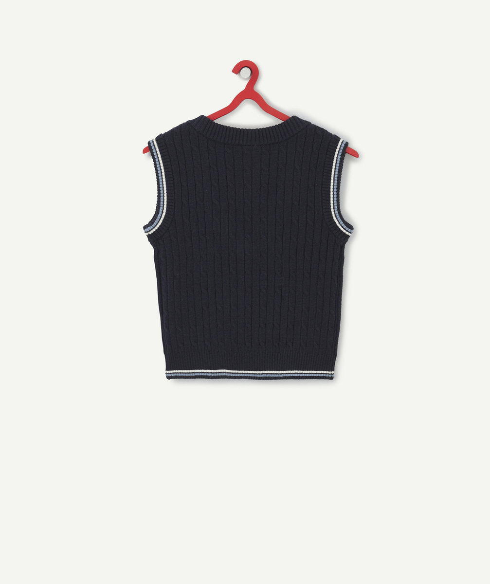 PULL SANS MANCHES FILLE BLEU MARINE