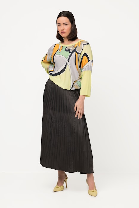 Pullover, florales Muster, Oversized, Rundhals, 3/4-Arm