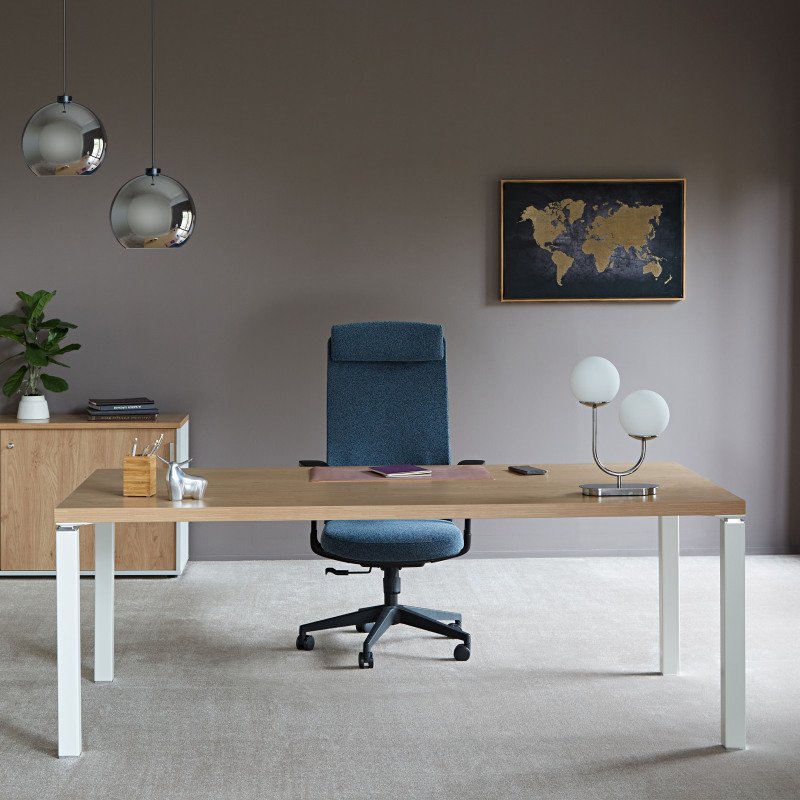 Bahut Eden H 72,5 x L 160 cm top et portes chêne clair