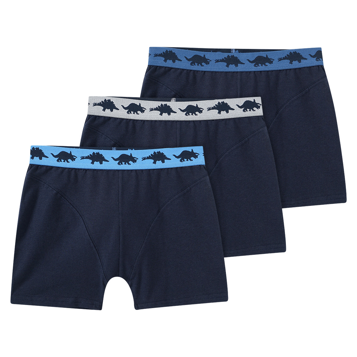 Yigga 3 Jungen Boxer mit Dinos dunkelblau