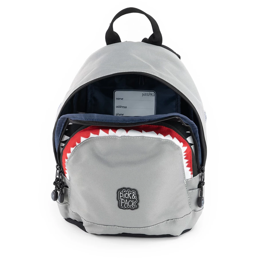Pick & Pack Rucksack Shark Shape S Grey