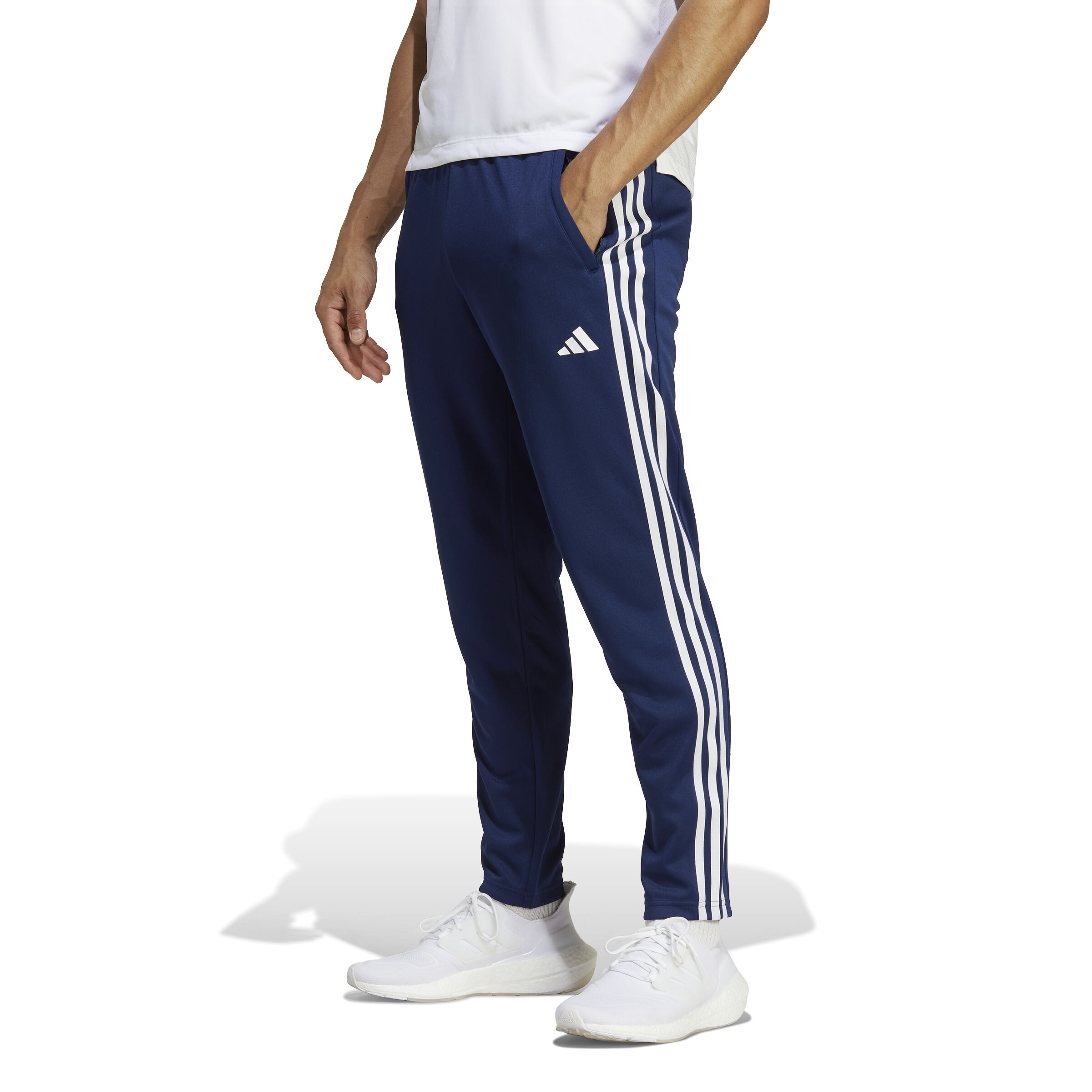 adidas Training Essential Base 3 Pantalon Survêtement Hommes - Bleu Foncé , Blanc