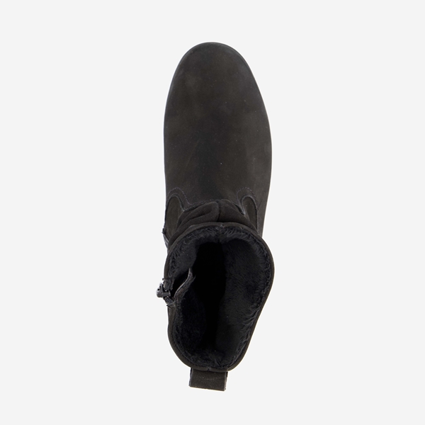 Hush Puppies gevoerde suede enkellaarsjes zwart