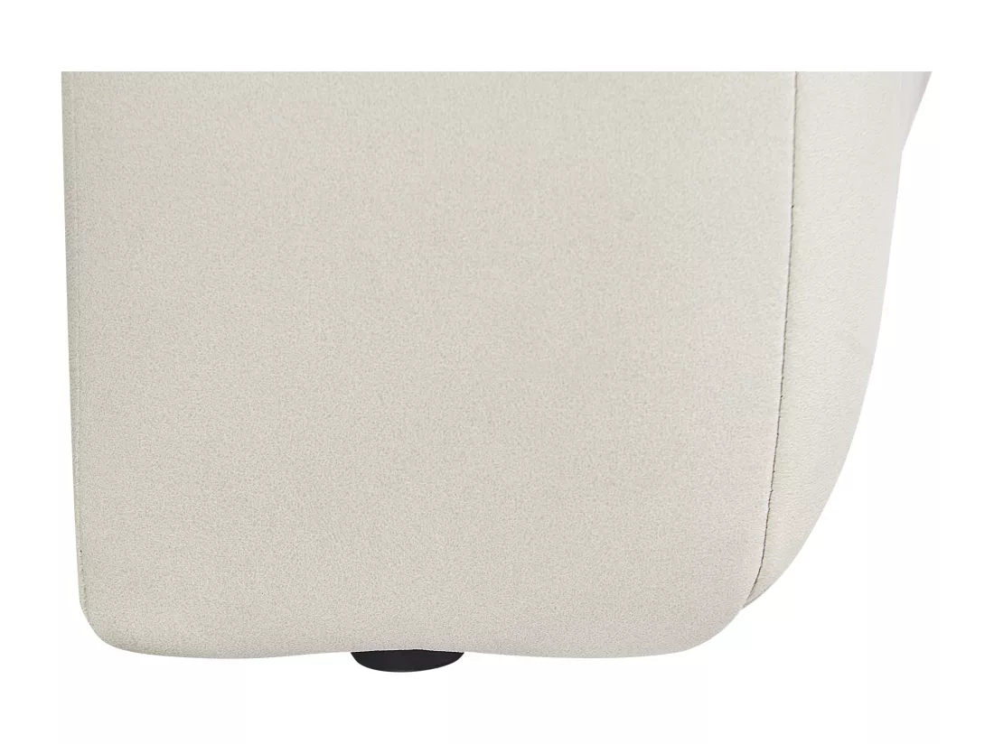 Chaise longue côté droit en similicuir vegan blanc cassé LANNILS
