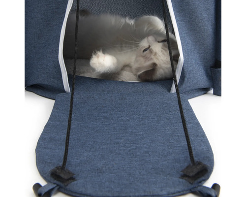 Vesper Kattengrot, Vesper Kasteel, Blauw Opvouwbaar Kasteel met 2 Niveaus