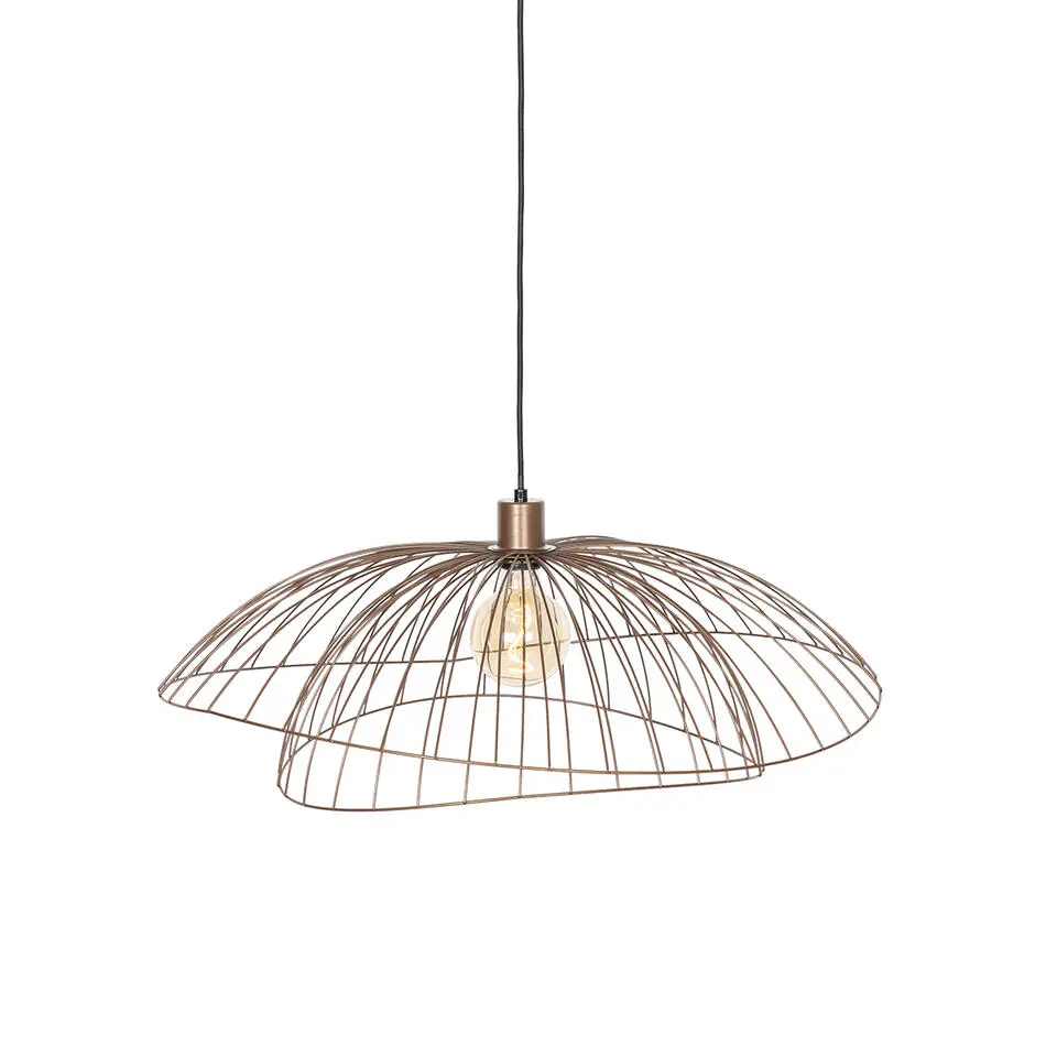 Qazqa hanglampen pua bruin e27
