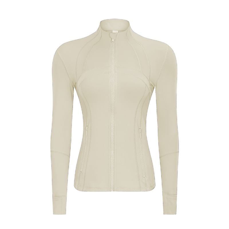 Claduodoe - Sporttop met lange mouwen, coltrui, effen rits en slanke pasvorm