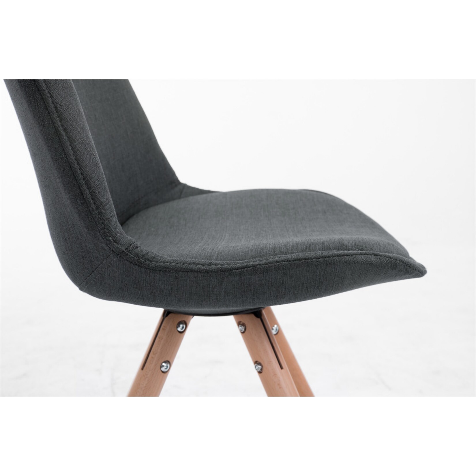 CLP Retro-Stuhl Toulouse Rund Mit Stoffbezug Und Hochwertigem Sitzpolster I Lehnstuhl Mit Stabilem Holzgestell I Sitzhöhe 48 cm