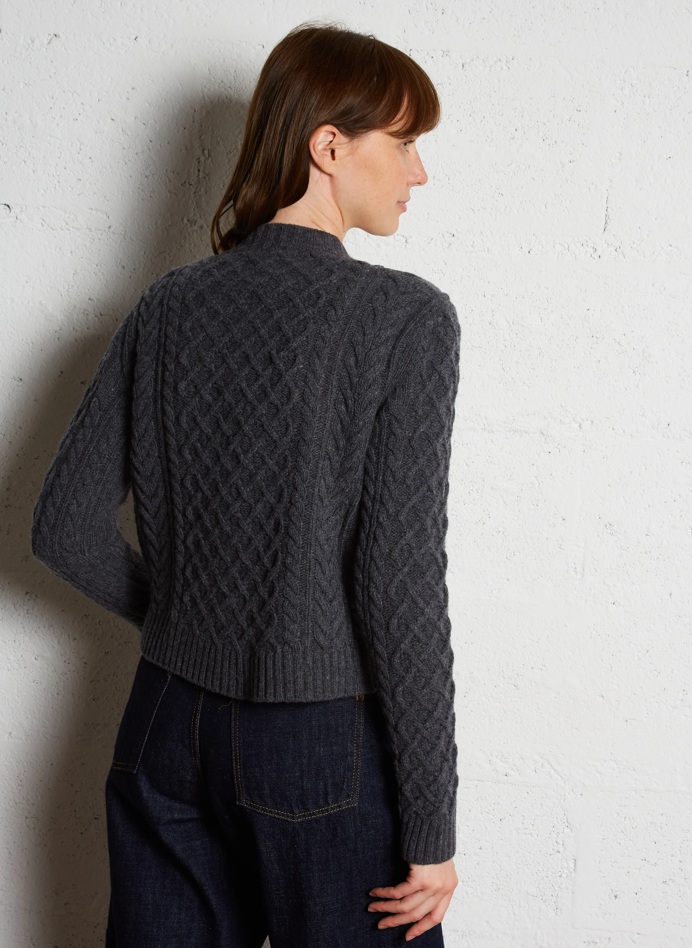 AFOSI - Gilet ample col rond en laine vierge | Noir