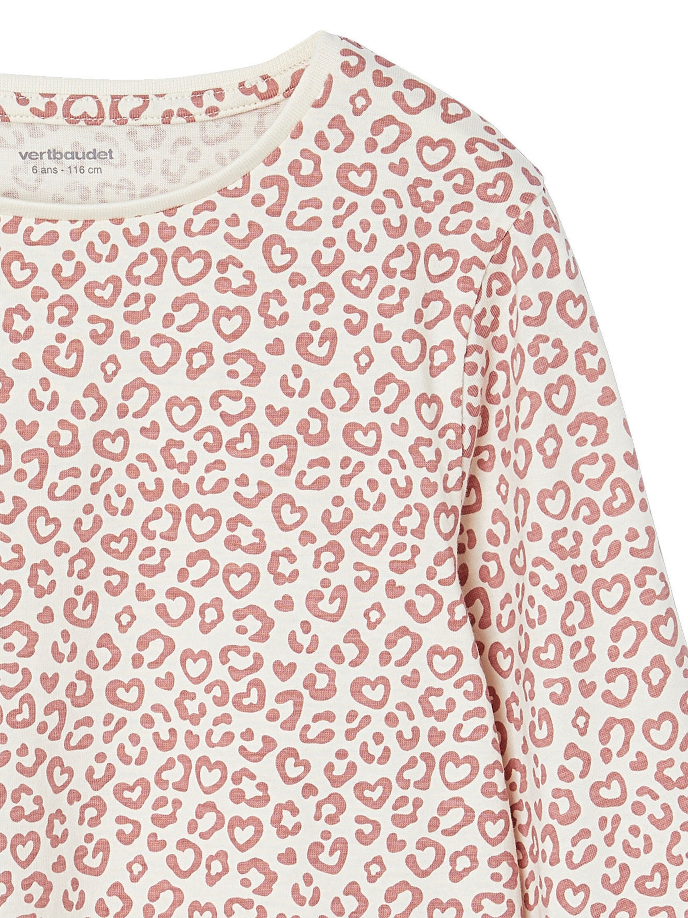 Vertbaudet 3er-Pack Mädchen Shirts mit Print BASIC pack salbeigrün+rosa+leo