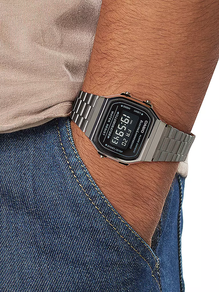 CASIO Uhr VINTAGE SILBER A168WEGG-1BEF silber
