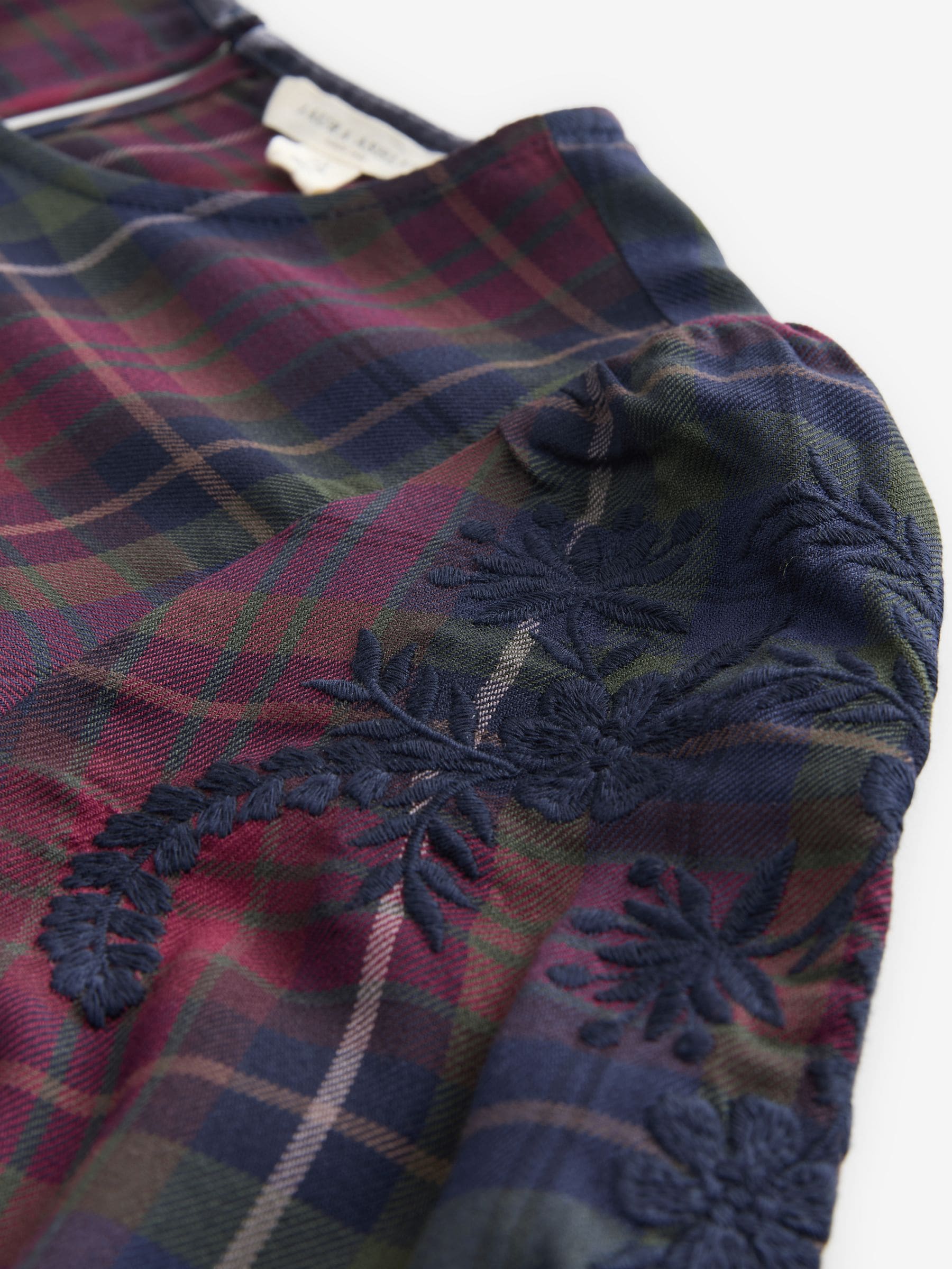 Laura Ashley Check Co-ord Blouse with Embroidery