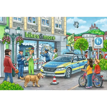 Ravensburger Kinderpuzzle Unterwegs mit Polizeimeisterin Hannah, 2x24 Teile