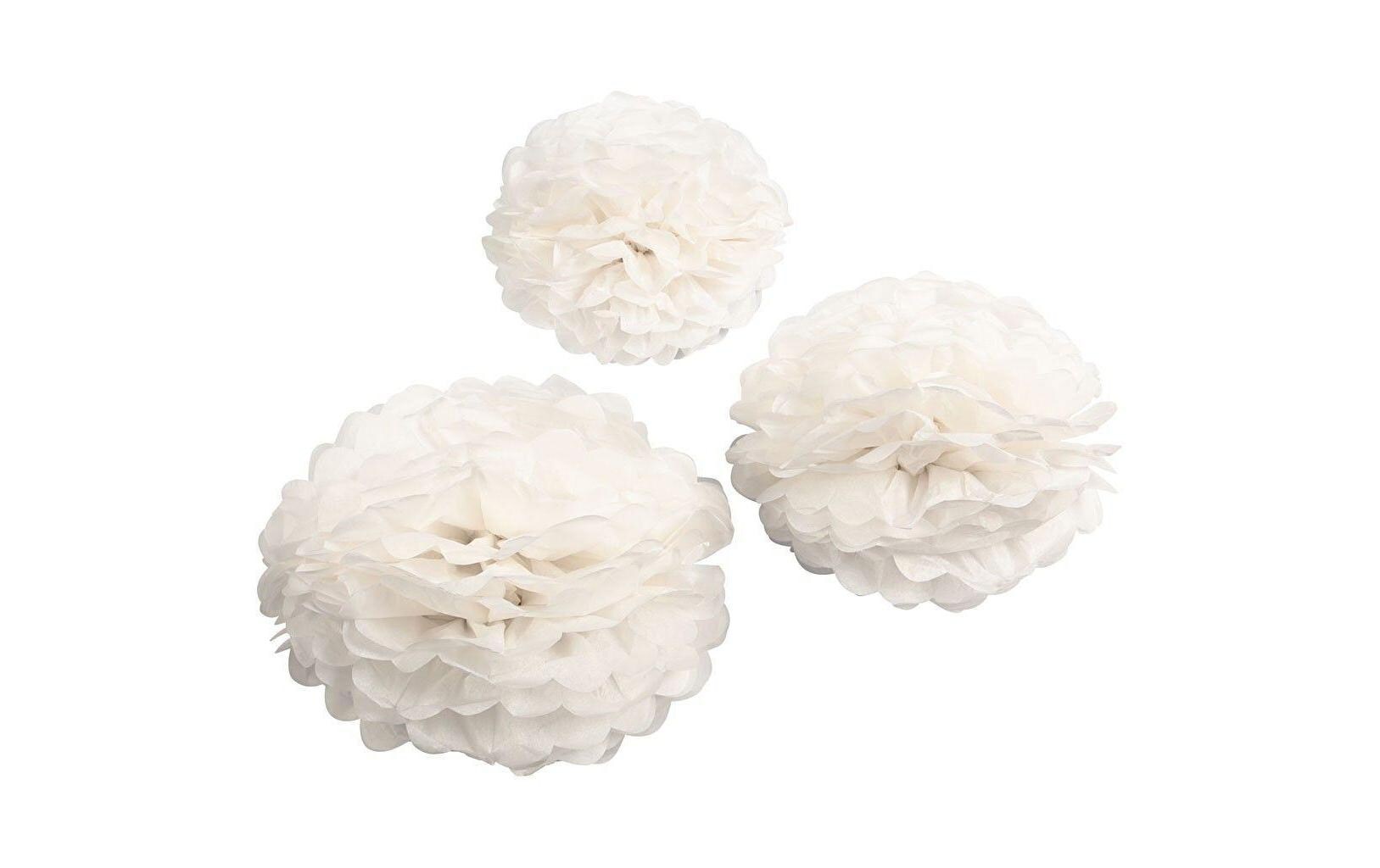 Pompons 20 + 24 + 30 cm 3 StückPartydekoration