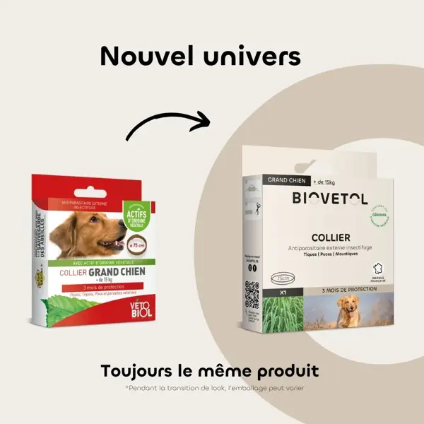 Biovetol - Antiparasitário - Coleira para cães grandes (75 cm marrom) - 1 unidade