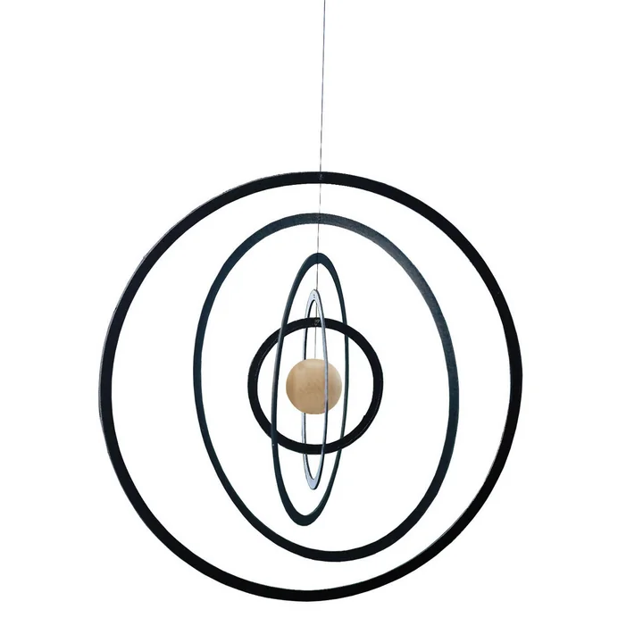 Flensted Mobiles - Science Fiction Mobile rund, schwarz / natur