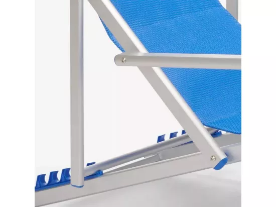 Lot de 2 chaises pliante longue avec accoudoirs plage et jardin MIRA