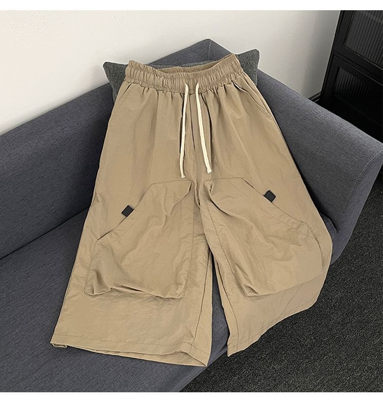 Mimiyox - Capri-broek met trekkoord in de taille en wijde pijpen