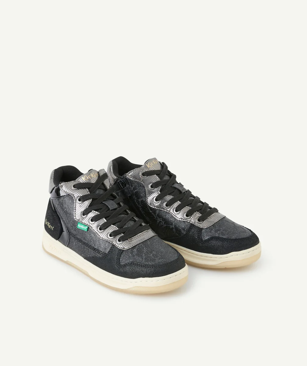 KICKERSBASKETS HAUTES KICKLAX FILLE NOIR BRILLANT